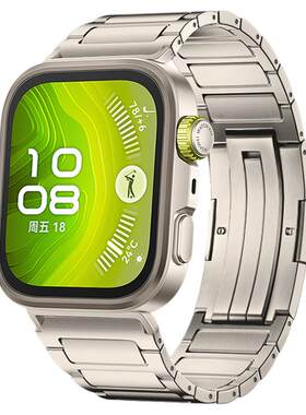适用华为新款watch fit4pro钛金属手表带fit5pro手环真工字腕表带运动智能fit3男春夏透气女生全钛合金表链