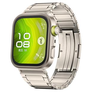 适用华为新款watch fit4pro钛金属手表带fit4手环真工字腕表带运动智能手表fit3男秋冬透气女生全钛合金表链