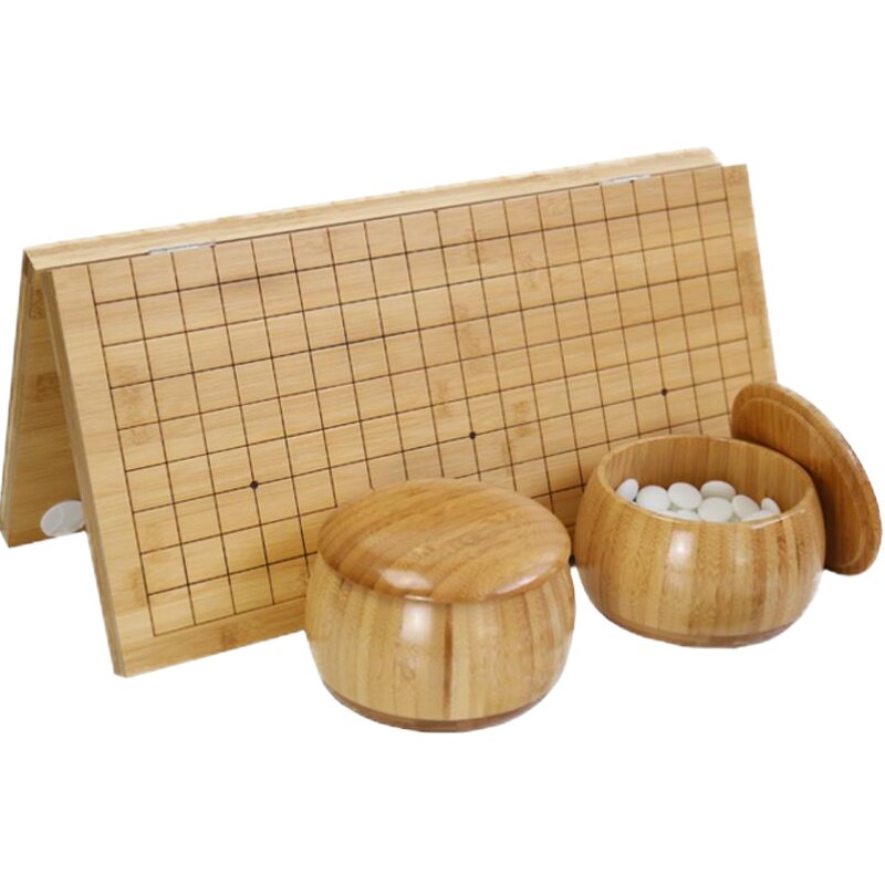 3cm全竹可收纳布袋云字牌围棋子
