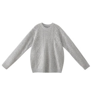 女大童毛衣【温暖轻柔】青少年2025秋装新款简约麻花绵羊毛针织衫