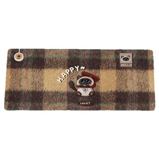 毛绒皮革格子猫咪新款超大加热鼠标垫发热暖桌垫左侧开关3c认证办公电脑键盘电热冬季学生暖手写字垫子电热垫