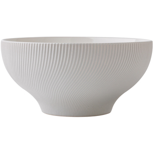 巷子尾〖立体浮雕大肚汤碗〗8英寸高脚碗陶瓷盛汤碗简约大号面碗