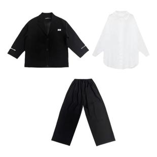 街舞儿童潮服hiphop演出服童装男童团体西服女童模特走秀西装套装