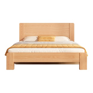 全实木床1米8双人床家用卧室大床原木橡木简约出租房1.2米单人床