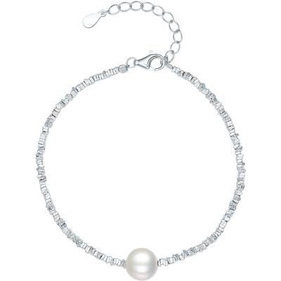 周六福碎银几两手链S925银淡水珍珠手饰优雅精致节日礼物送女友