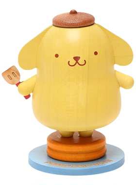 森活木趣木质布丁狗桌面车载饰品中控台车内可爱弹簧摇头晃脑摆件