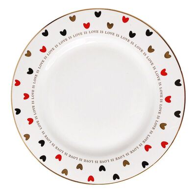 出口美国love金边爱心陶瓷餐盘