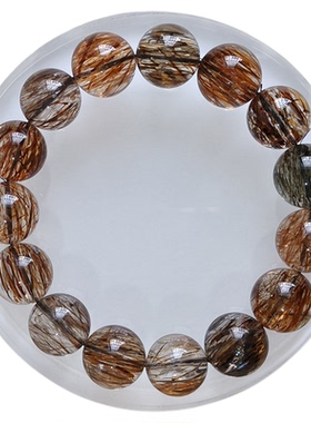 天然黑金超七顺发水晶手链