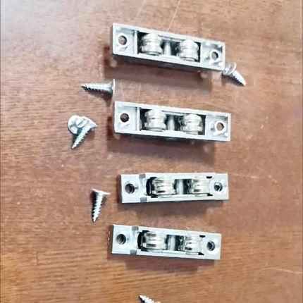 玻璃门双槽推拉窗户话轮槽轮轨道可调节8088双平轮双轮双滚轮