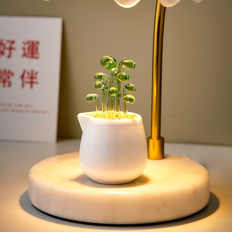 琉璃多肉小盆栽室内办公室桌面摆件微景观玻璃仿真绿植假花装饰品