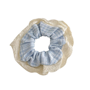 儿童森系可爱头花蓝色大肠发圈女童扎头发皮筋女孩不伤发头圈发绳