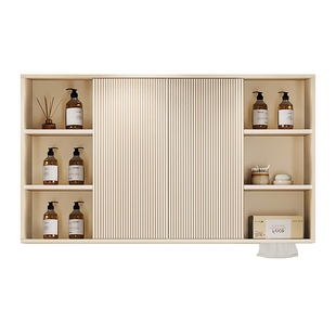 风水镜单独浴室推拉镜柜智能厕所挂墙隐藏式卫生间镜子收纳一体柜