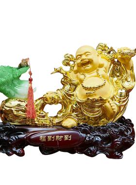 福到财到弥勒佛白菜摆件招财纳福