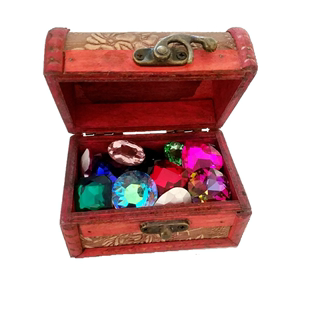 水晶儿童玩具装饰海盗宝箱水晶球摆件小猪心形小动物玻璃人造仿古