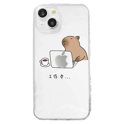 水豚卡通可爱透明硅胶手机壳