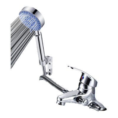 双孔冷热水龙头带淋浴花洒洗手盆