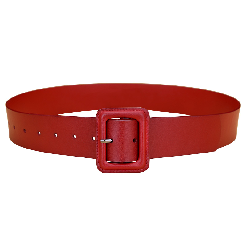 腰封女真皮牛皮腰带红色本命年时尚装饰配裙大衣羽绒服新款皮带