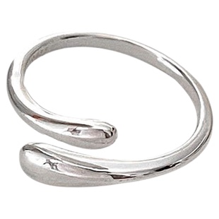 通体S925纯银小众设计感女款开口戒指食指戒尾戒气质百搭时尚素圈