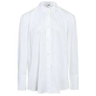 COMME MOI吕燕设计师早春季女装挺括舒适泡泡袖白色淡人衬衫上衣