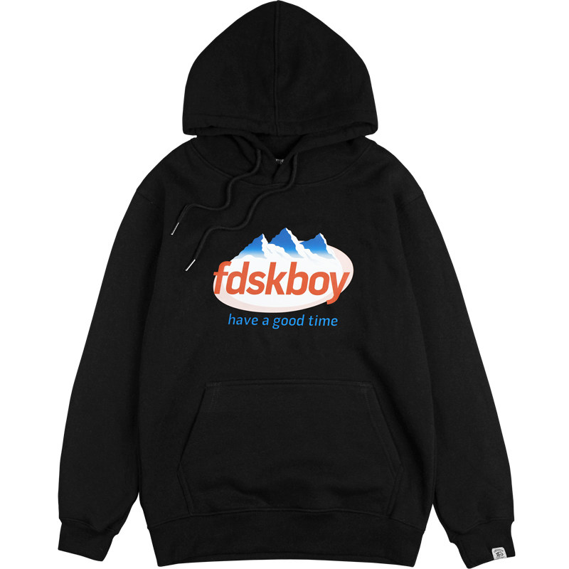 FDSK雪山LOGO情侣连帽卫衣
