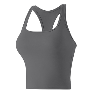 运动文胸女速干工字美背瑜伽服上衣带胸垫普拉提训练健身背心套装