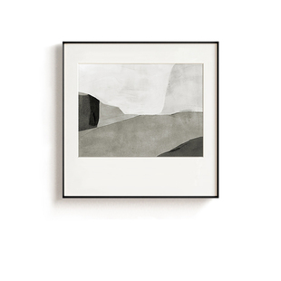 新款现代抽象餐厅装饰画卧室背景墙挂画艺术高级感黑白灰组合壁画