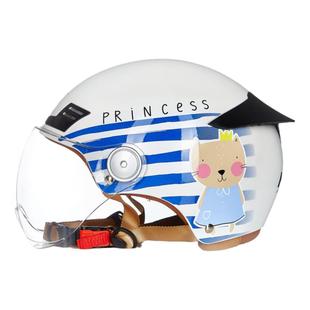 NK摩托车头盔女四季半盔3C电动车机车安全帽可爱卡通防风春夏盔