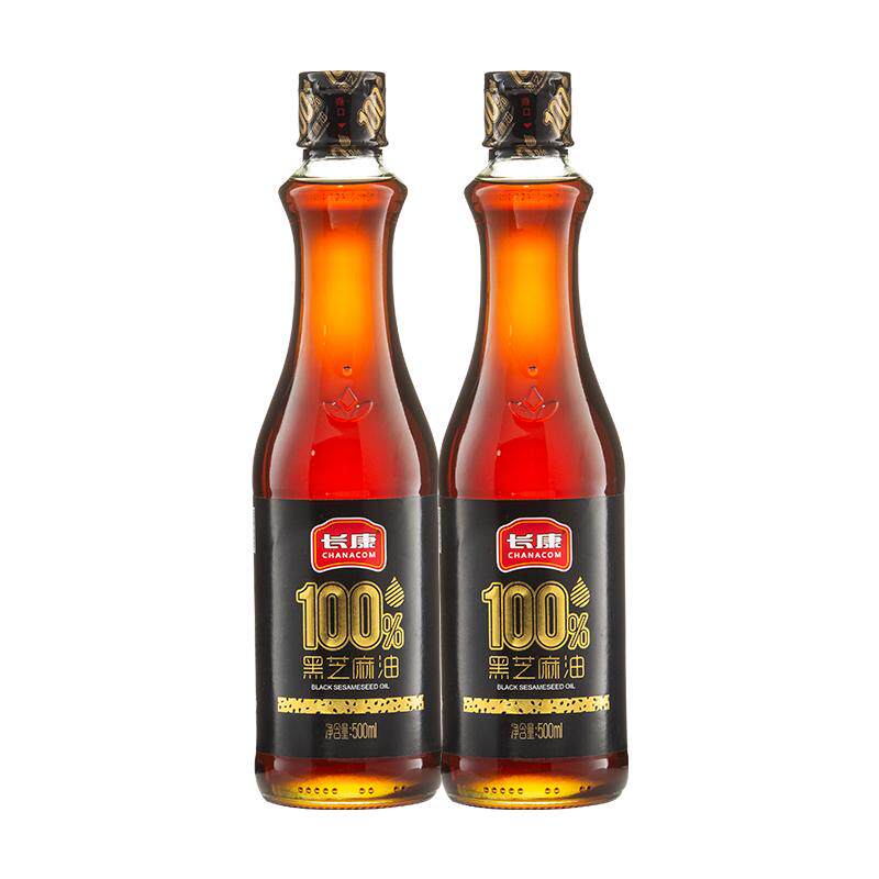 长康纯黑芝麻油500ml*2瓶装