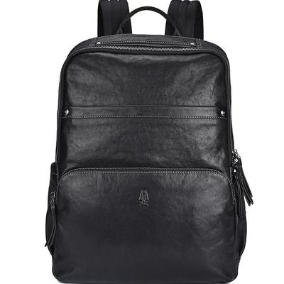 暇步士大容量真皮商务通勤双肩包