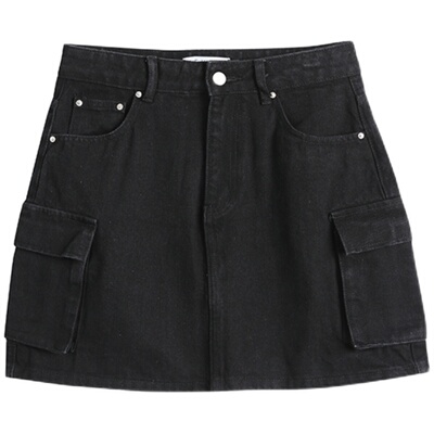 JWSZ 挺括厚密 立体多口袋工装牛仔短裙