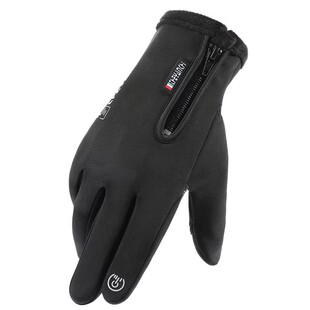 卡帝乐鳄鱼骑行手套男款冬季保暖户外露指防风防水加绒电动车手套