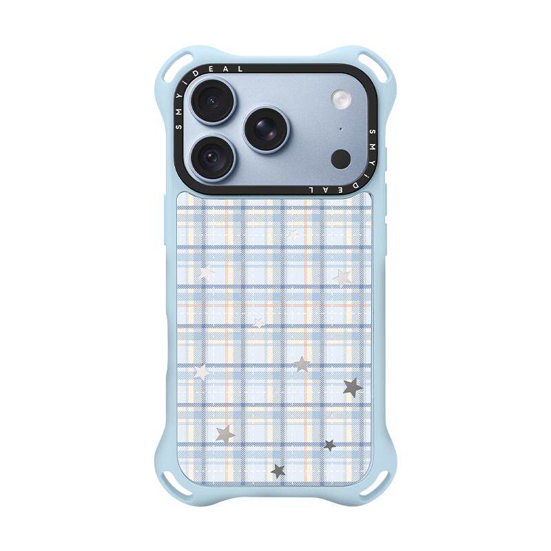 【四角自带挂绳孔】适用苹果18pro手机壳磁吸iphone18新款18promax外壳17高级16蓝色格子星星15/14/13/12韩系
