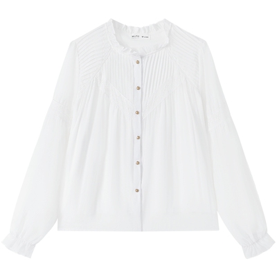 慕兔法式白色长袖衬衫
