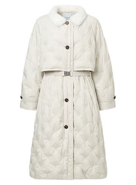 VGRASS时髦风衣式羽绒服