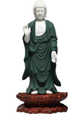 微美陶瓷8寸娑婆三圣站像