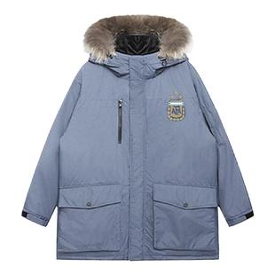 【官方正版】阿根廷国家队 |长款毛领羽绒服加厚保暖大衣球员同款