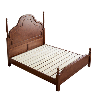 新品美式中古风红橡木全实木床1.8米法式复古安娜气压高箱床1.5米
