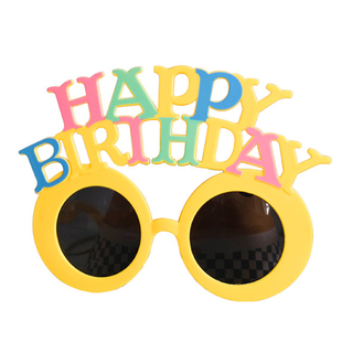 网红生日快乐英文字母眼镜搞怪儿童成人女宝宝派对装饰拍照道具