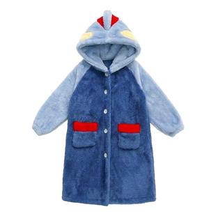 奥特曼男童睡袍冬加厚长款儿童珊瑚绒睡衣秋冬宝宝法兰绒家居浴袍