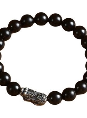 天然黑檀木貔貅转运珠手链