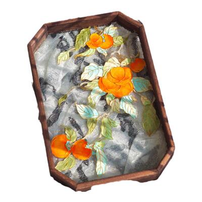 掐丝珐琅diy托盘玻璃复古茶盘