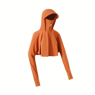 时尚冰纱防晒衣斗篷款可拆卸帽檐