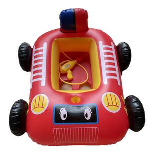 可以喷水的消防车儿童游泳圈带水枪水上汽车坐圈泳池水里玩的玩具