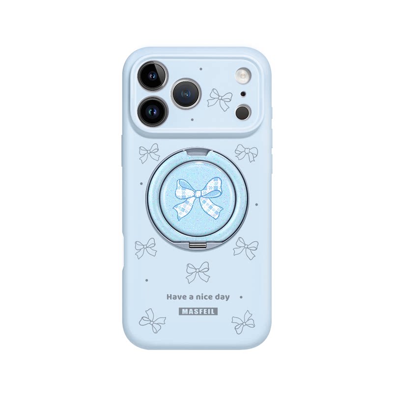 MASFEIL × 格纹束蝶适用苹果17Promax手机壳新款18带支架iPhone16Pro保护套Eo1支点15液态硅胶13pm简约高级