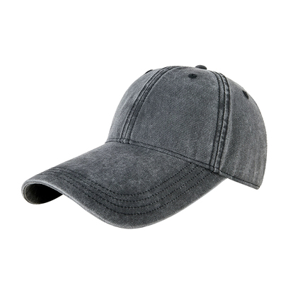 加长檐鸭舌帽复古水洗牛仔棒球帽