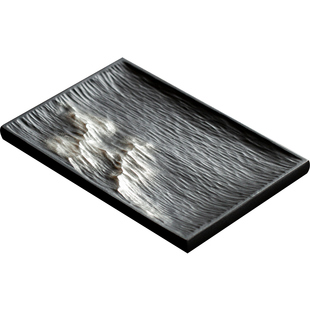 三点水中式粗陶茶盘禅意茶道配件干泡盘家用壶承茶具零配件茶托盘