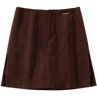 【莱赛尔】BANANA BABY2025年冬季新款复古高腰裙裤女灯芯绒短裙