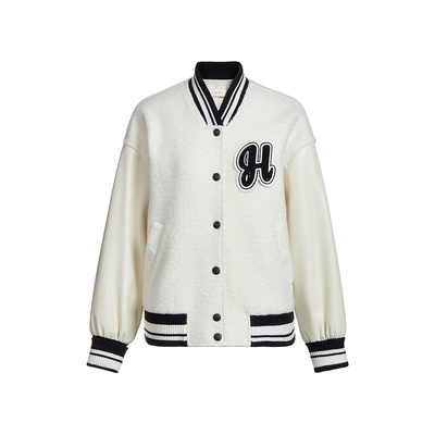 ochirly欧时力 学院风棒球夹克外套女2024新款早春美式复古撞色