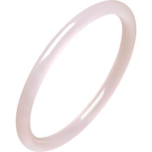 周六福粉玉髓手镯圆条叮当镯新中式国风本命年礼物送妈妈