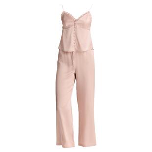 GP春夏新款22姆米真丝吊带长裤睡衣两套装内搭桑蚕丝带胸垫家居服